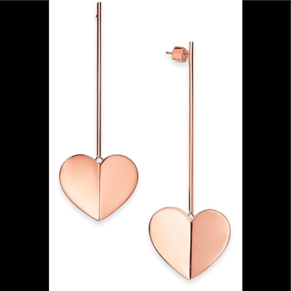 kate spade Jewelry - NWT Kate Spade Rose-Gold Heart Drop Earings